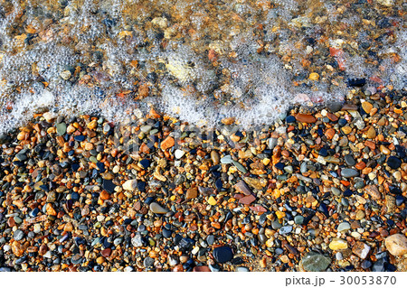 Pebble texture on the river bank Pebble texture on the river bank 30053870