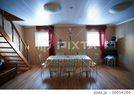 Wooden staircase in the house 30054160