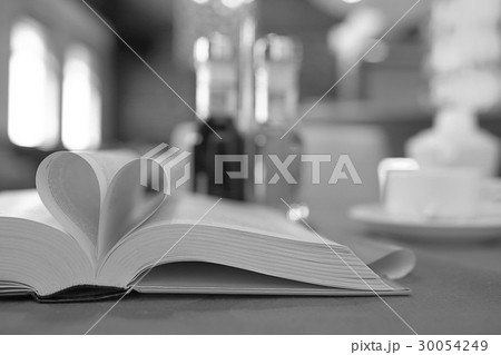 heart from pages of the book concept love tea coffee 30054249