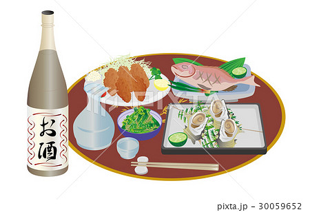 今日の晩酌日本酒とさざえの壺焼き 今日の晩酌日本酒とさざえの壺焼き 30059652
