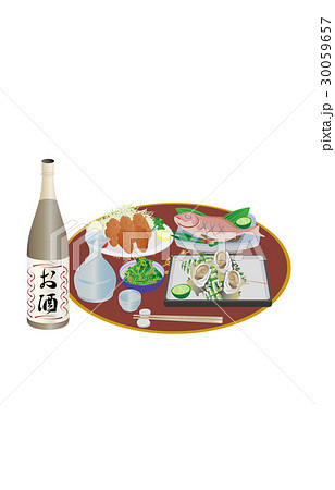 今日の晩酌日本酒とさざえの壺焼き 30059657