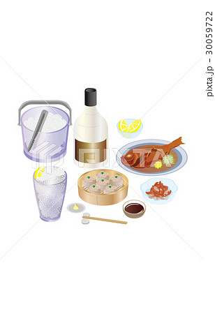 今日の晩酌酎ハイと柿の種 30059722