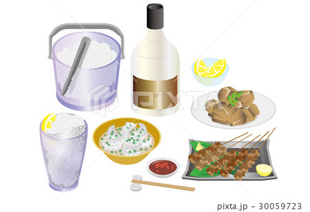 今日の晩酌酎ハイと焼き鳥 30059723