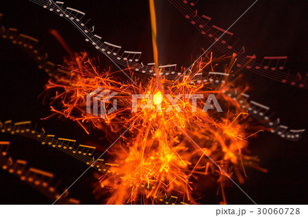 線香花火と音符 30060728