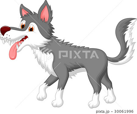 Cute Wolf Cartoon Stock Illustration