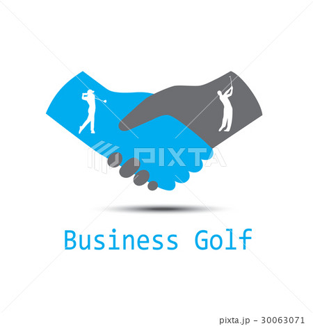 Business golf handshake logo Business golf handshake logo 30063071