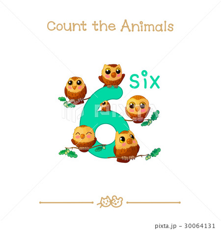 Six 6 card Series of Count the Animals Six 6 card Series of Count the Animals 30064131