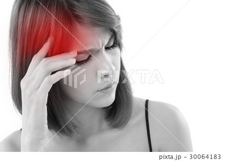 stressed woman suffering from headache stressed woman suffering from headache 30064183