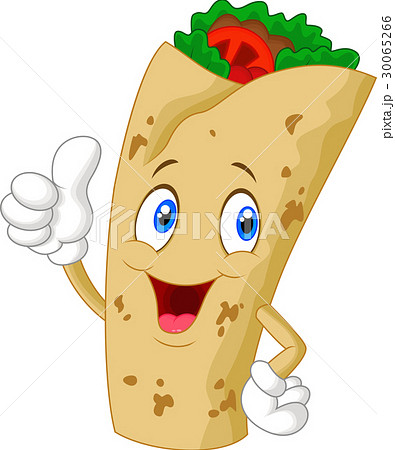 Burrito cartoon character giving thumbs up Burrito cartoon character giving thumbs up 30065266
