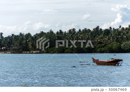 Long tail boat on ocean Koh Phangan Thailand Long tail boat on ocean Koh Phangan Thailand 30067469