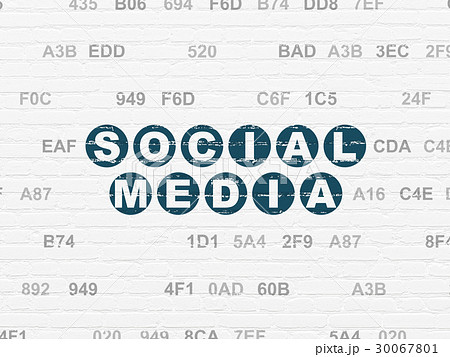 Social network concept: Social Media on wall 30067801