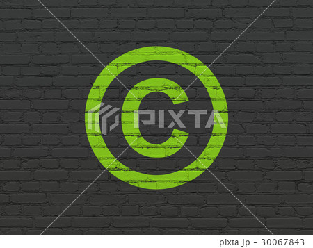 Law concept: Copyright on wall background Law concept: Copyright on wall background 30067843