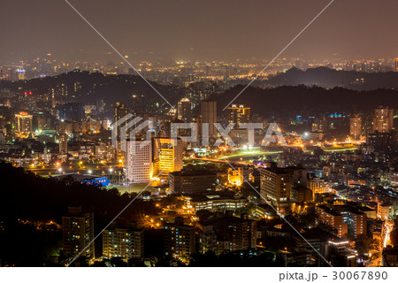 Taipei, Taiwan city skyline at twilight. 30067890