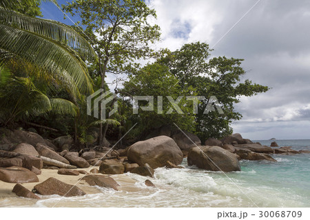 Tropical beach view at Anse Lazio, Seychelles Tropical beach view at Anse Lazio, Seychelles 30068709