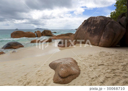 Tropical beach view at Anse Lazio, Seychelles Tropical beach view at Anse Lazio, Seychelles 30068710