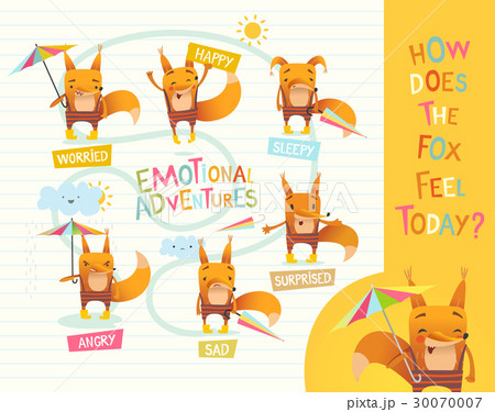 How does the fox feel today Cute cartoon animal How does the fox feel today Cute cartoon animal 30070007