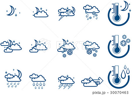 Simple night weather forecast icon set 30070463