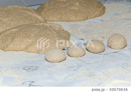 Dough preparing in a small bakery 30070636