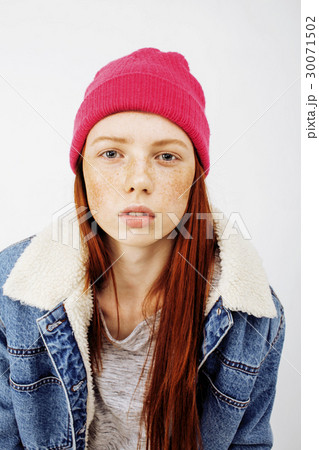 young pretty teenage hipster girl posing emotional 30071502