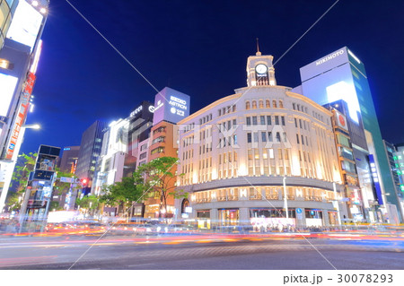 銀座四丁目の夜景 30078293