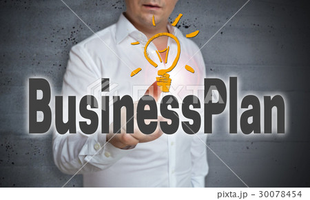 Businessplan touchscreen is operated by man 30078454