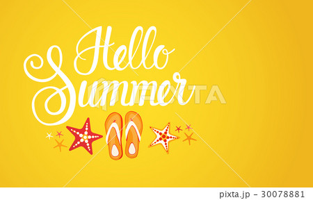 Hello Summer Season Text Banner Abstract Yellow Hello Summer Season Text Banner Abstract Yellow 30078881