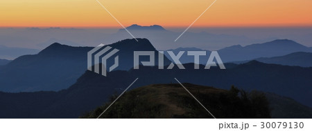 Hills and valleys at sunrise 30079130