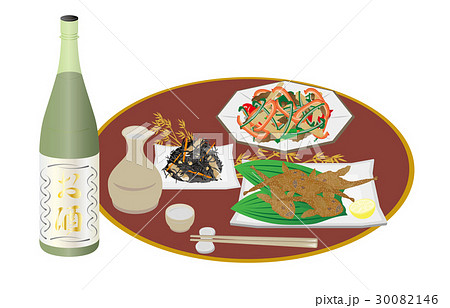 今日の晩酌熱燗とカジカのから揚げ 30082146