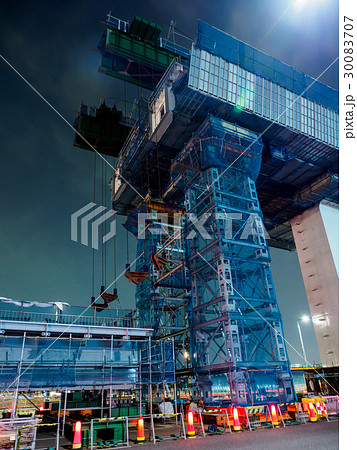 高速道路建設中　首都高10号晴海線　豊洲 30083707