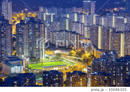 Hong Kong Tuen Mun skyline and South China sea 30086305
