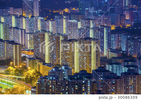 Hong Kong Tuen Mun skyline and South China sea 30086309