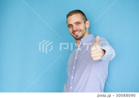 Happy man with thumb up 30088090