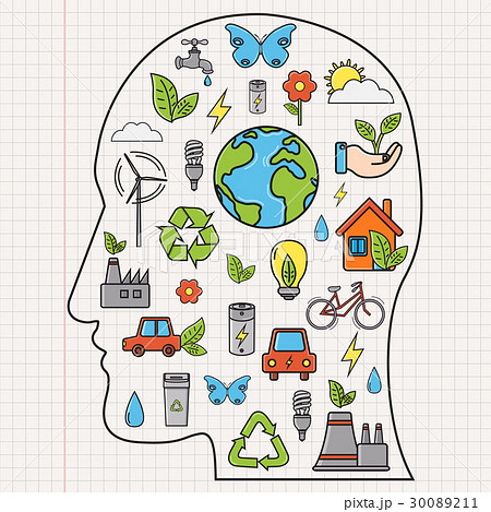 Ecology and environment concept. Human face Ecology and environment concept. Human face 30089211