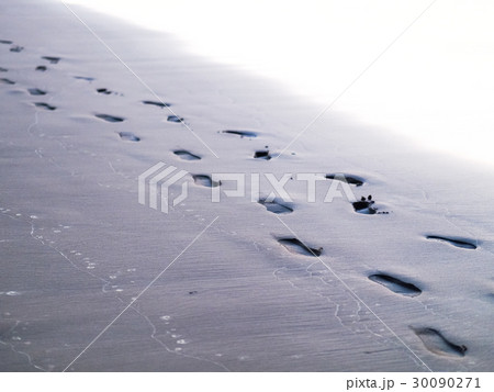 砂浜 足跡 足あと 30090271