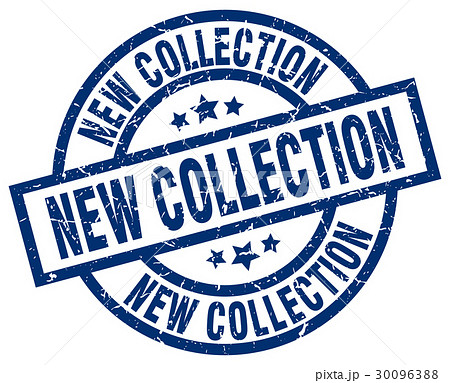 new collection blue round grunge stamp 30096388