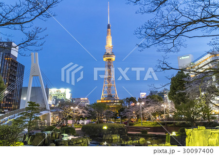 名古屋 都市風景 テレビ塔 夕景 名古屋 都市風景 テレビ塔 夕景 30097400