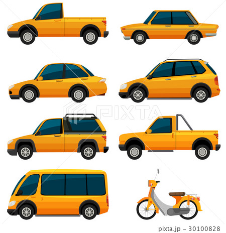 Different kinds of transportation in yellow 30100828