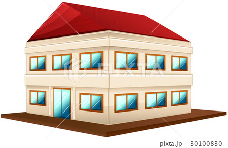 3D design for wide building with red roof 30100830
