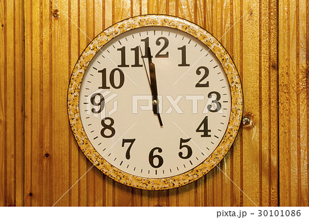 clock on wooden wall clock on wooden wall 30101086