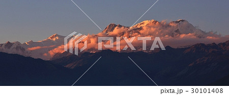Peaks of the Annapurna range at sunset 30101408