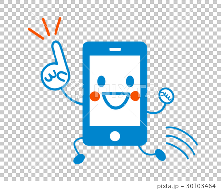 Cute character jump of smartphone Cute character jump of smartphone 30103464