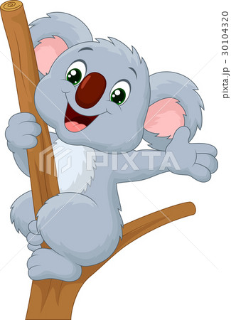 Cute koala waving hand 30104320