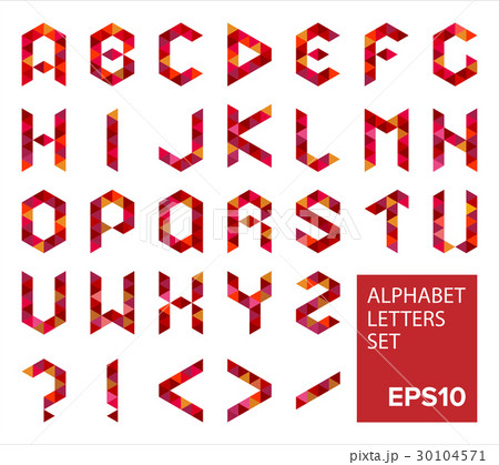 Alphabet letters set in modern polygonal Alphabet letters set in modern polygonal 30104571
