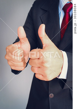 Business man hand thumbs up sign Business man hand thumbs up sign 30108084