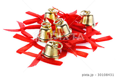 ribbon bow and bell isolate on white background 30108431