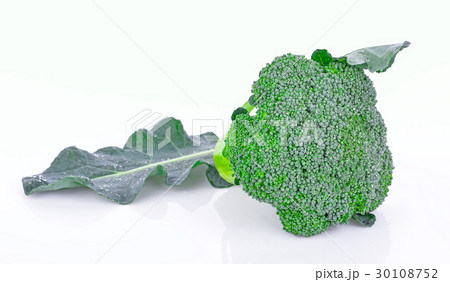 broccoli and water drop isolated on white  30108752