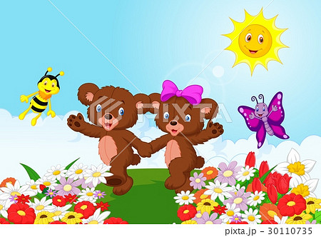 Happy cartoon bear 30110735