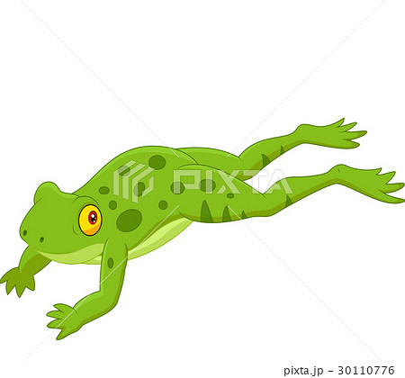 Cute Frog Jumpingのイラスト素材