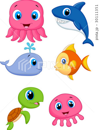 Sea life cartoon set Sea life cartoon set 30111351