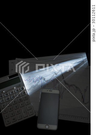 スマートフォンとロウソク足チャート スマートフォンとロウソク足チャート 30112611